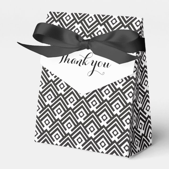 Geometrisches Schwarzweiß dank Geschenkboxen Geschenkschachtel (Vorderseite)