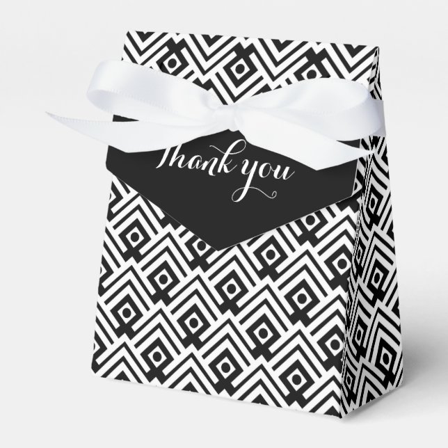 Geometrisches Schwarzweiß dank Geschenkboxen Geschenkschachtel (Vorderseite)
