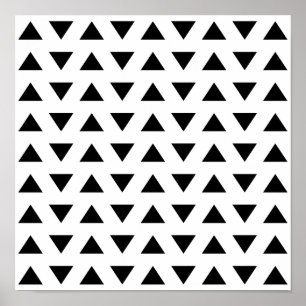 Geometrisches Schwarzweiss-Muster der Dreiecke Poster