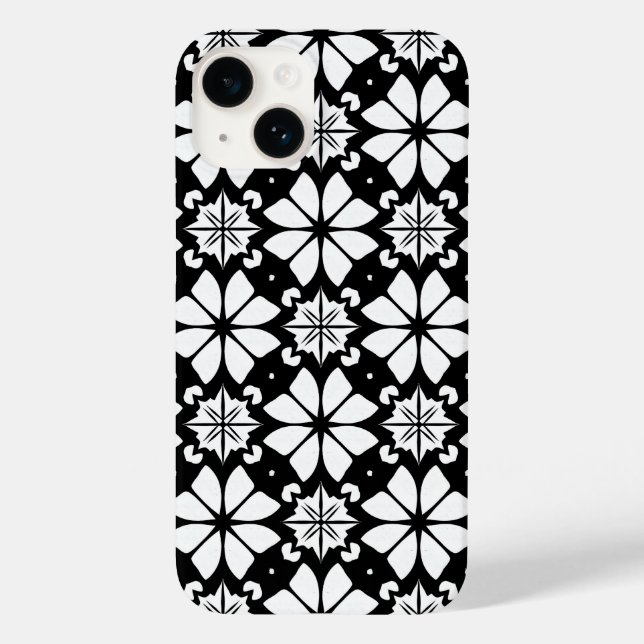 geometrisches Schwarzweißmuster Case-Mate iPhone 14 Hülle (Rückseite)