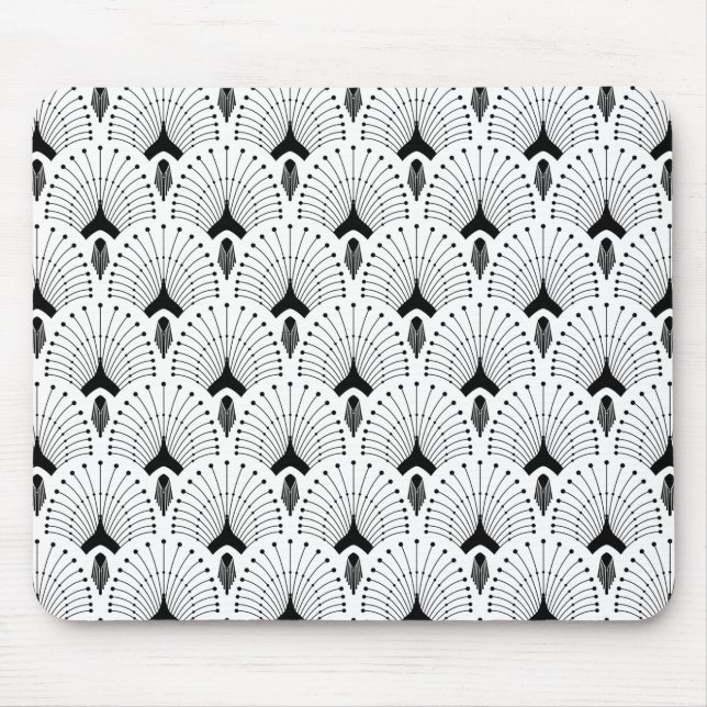 Geometrisches Schwarzweißmuster des Dekos Mousepad (Vorne)