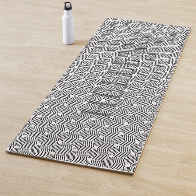 geometrisches Schwarzweißmuster Yogamatte (Beispiel)