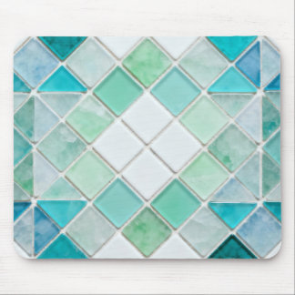 Geometrisches Seaglass-Mosaikmuster Mousepad
