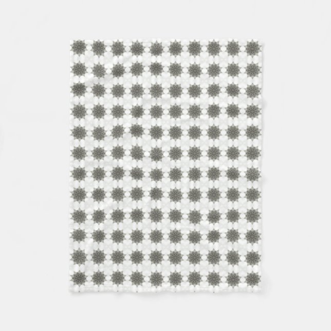 Geometrisches Silver-Star-Muster Fleecedecke (Vorderseite)