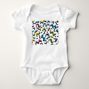 Geometrisches Spiel: Doodle-Formen-Muster Baby Strampler