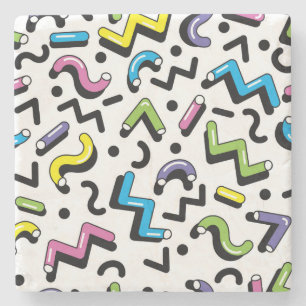 Geometrisches Spiel: Doodle-Formen-Muster Steinuntersetzer