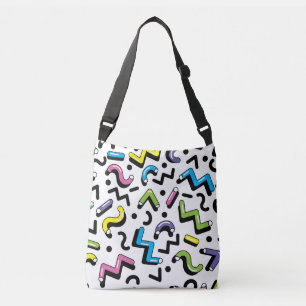 Geometrisches Spiel: Doodle-Formen-Muster Tragetaschen Mit Langen Trägern