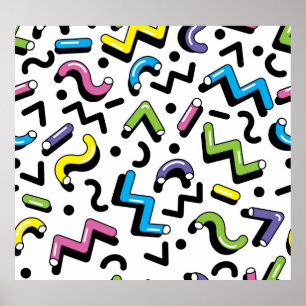 Geometrisches Spiel: Muster der Doodle-Formen Poster