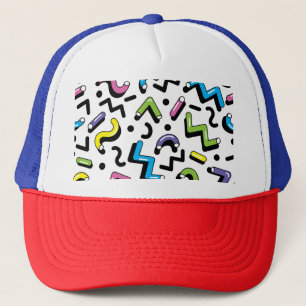 Geometrisches Spiel: Muster der Doodle-Formen Truckerkappe