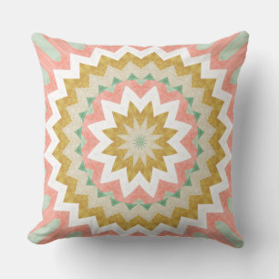 Geometrisches Sternen-Burst-Boho-Mandala-Muster Kissen