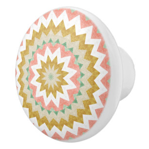 Geometrisches Sternenexplosionsmuster Boho Mandala Keramikknauf