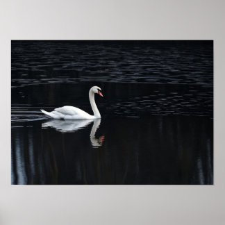 Geometrisches Swan Art Print auf reflektierenden D Poster
