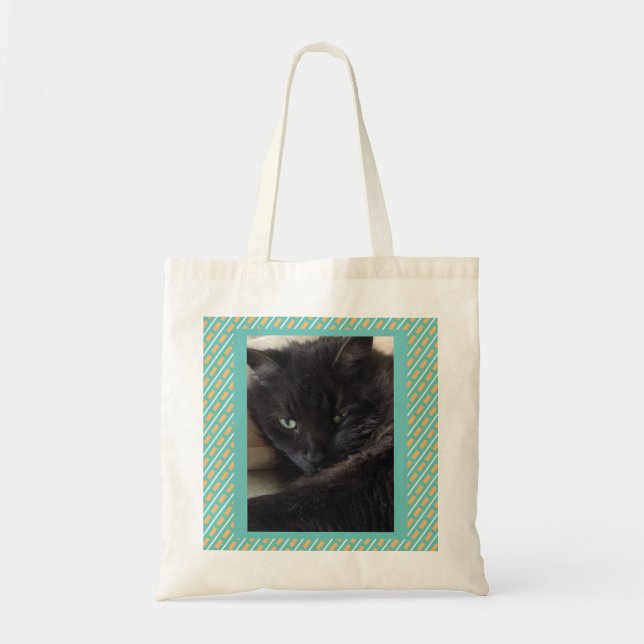 Geometrisches Totbeutel für die schwarze Katze Tragetasche (Vorne)
