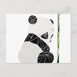 Geometrisches trauriges Panda Postkarte