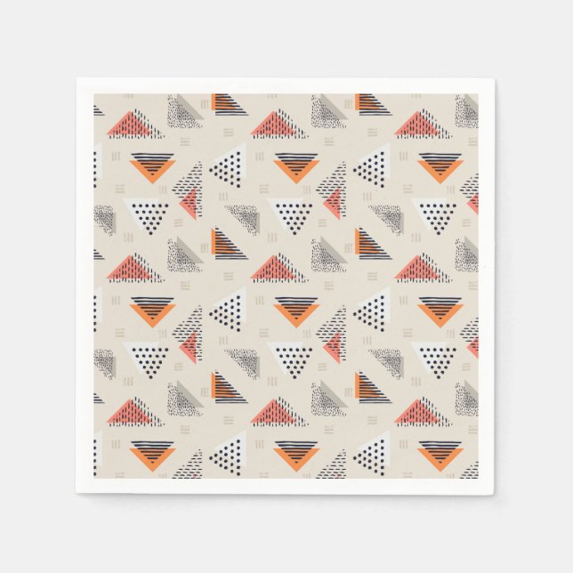 Geometrisches Triangle-Handgezeichnetes Muster Serviette (Vorderseite)