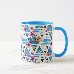 Geometrisches tropisches Blumen-Muster Tasse