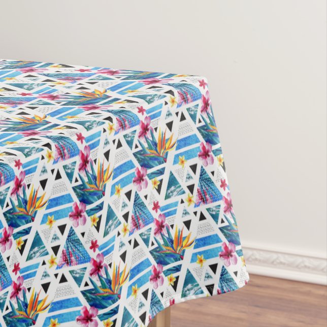 Geometrisches tropisches Blumen-Muster Tischdecke (Beispiel)