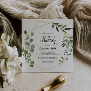 Geometrisches tropisches Brunch-Brautparty Einladung