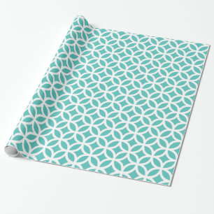 Geometrisches Türkis-Packpapier Geschenkpapier