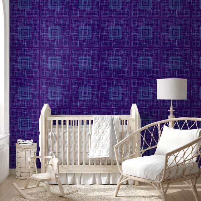 Geometrisches und abstrakt blaues Design Tapete (Kinder)