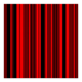 Geometrisches und farbiges rotes Strichcodemuster Poster