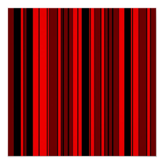 Geometrisches und farbiges rotes Strichcodemuster Poster (Vorderseite)