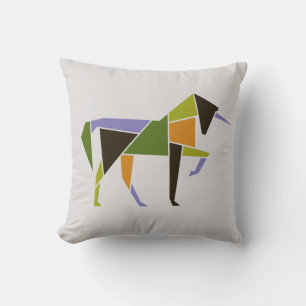 Geometrisches Unicorn Modernes Abstraktes Tangram Kissen