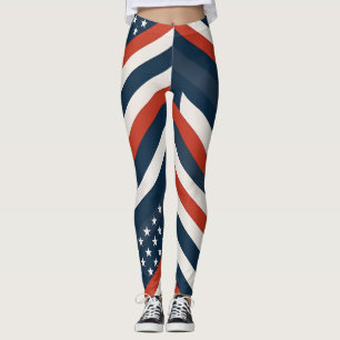 Geometrisches USA-Flaggenmuster Moderne Frauenmo Leggings