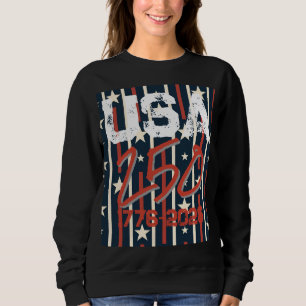 Geometrisches USA-Flaggenmuster   Moderne Frauenmo Sweatshirt