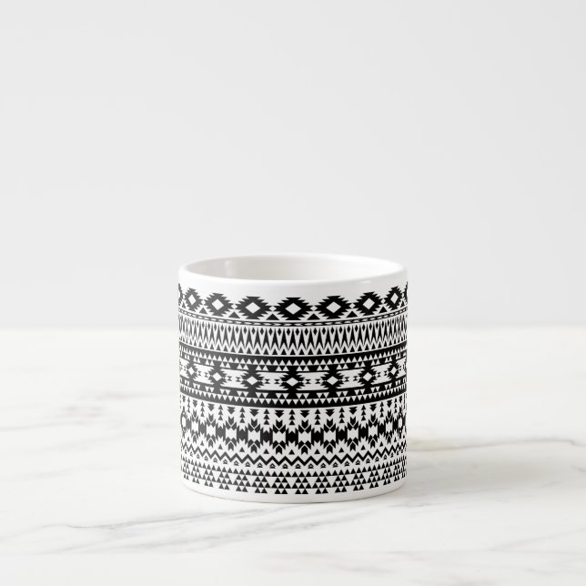 geometrisches Vektormuster Schwarz/Weiß Espressotasse (Vorderseite)