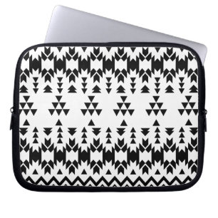geometrisches Vektormuster Schwarz/Weiß Laptopschutzhülle