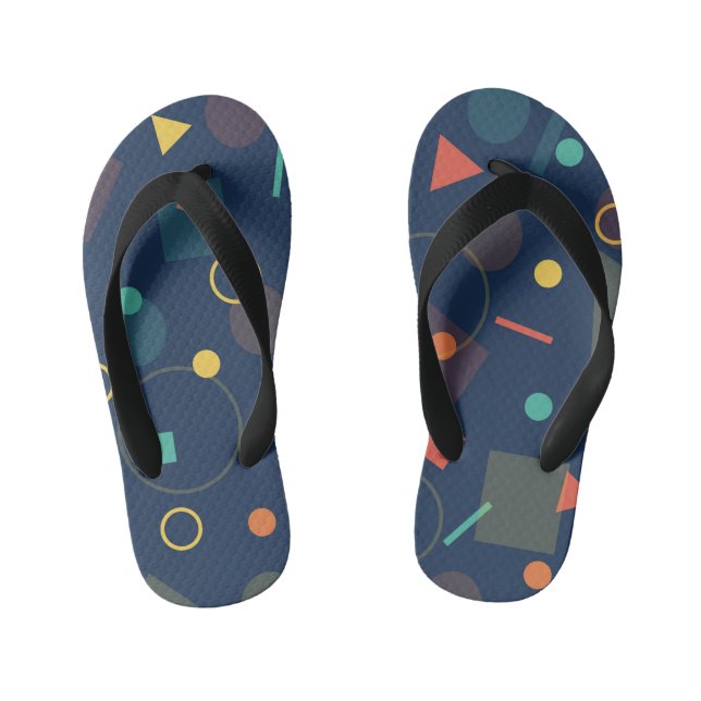 Geometrisches Vintag geometrisches Kunstmuster Kinderbadesandalen (Fußbett)