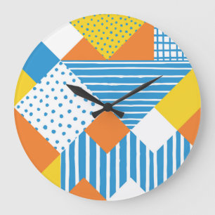 Geometrisches Vintages Abstraktes Hintergrundbild Große Wanduhr