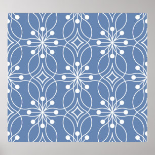 Geometrisches Vintages Muster für Wavy Lines Poster