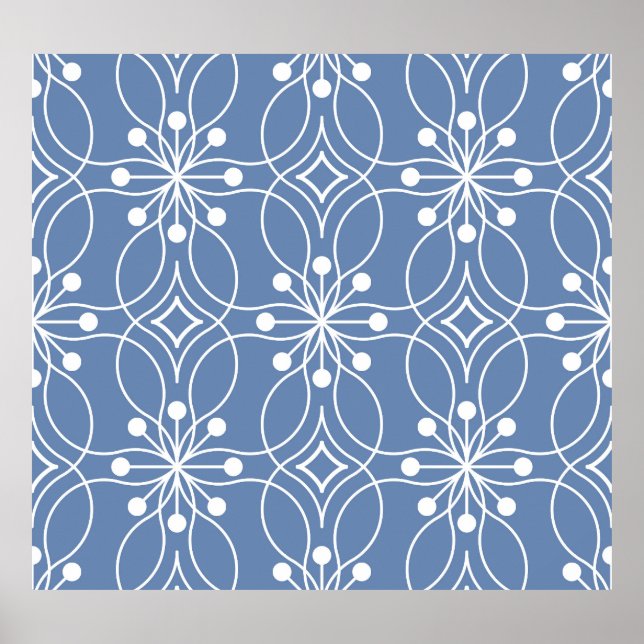 Geometrisches Vintages Muster für Wavy Lines Poster (Vorne)