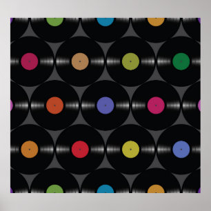 Geometrisches Vinyl: Einfacher Nahtloser Hintergru Poster