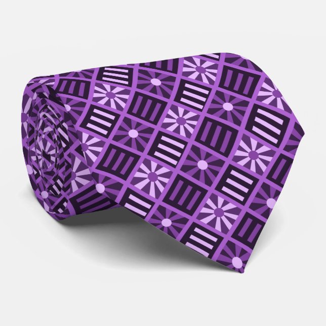 Geometrisches Violett aus der Diamantschicht, beid Krawatte (Gerollt)