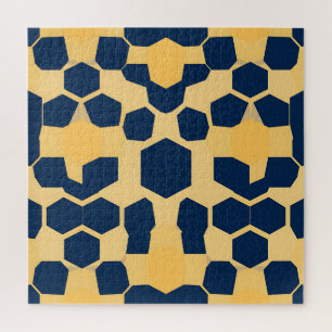 Geometrisches Wabenmuster Sechseck Muster Navyblau