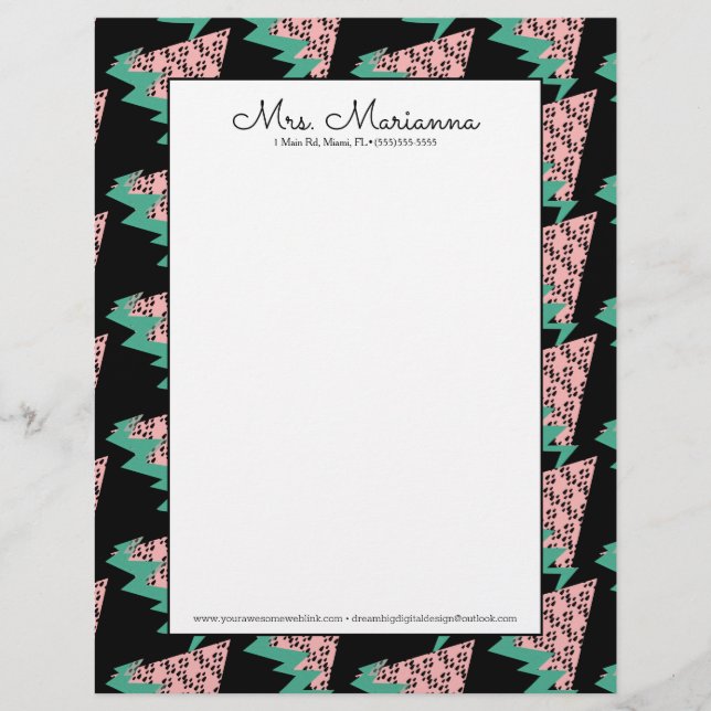 Geometrisches Watermelon Summer Slice Shapes Briefbogen (Vorderseite)