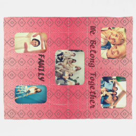 Geometrisches, weichrotes Retro-Design Fleecedecke