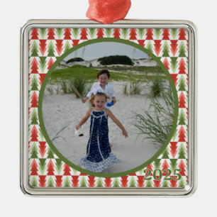 Geometrisches Weihnachtsbaum-Wäldchen Ornament Aus Metall