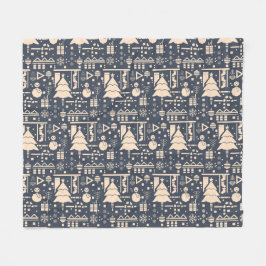 Geometrisches Weihnachtsmuster - Modernes Design Fleecedecke