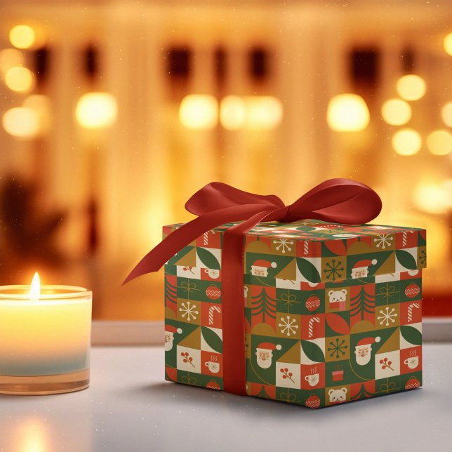 Geometrisches Weihnachtsmuster - Nahtloses Weihnac Geschenkpapier (Von Creator hochgeladen)