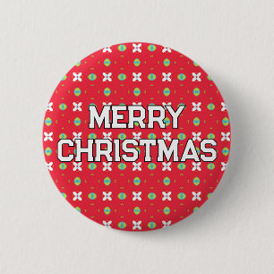 Geometrisches Weihnachtsmuster - Personalisiert Button