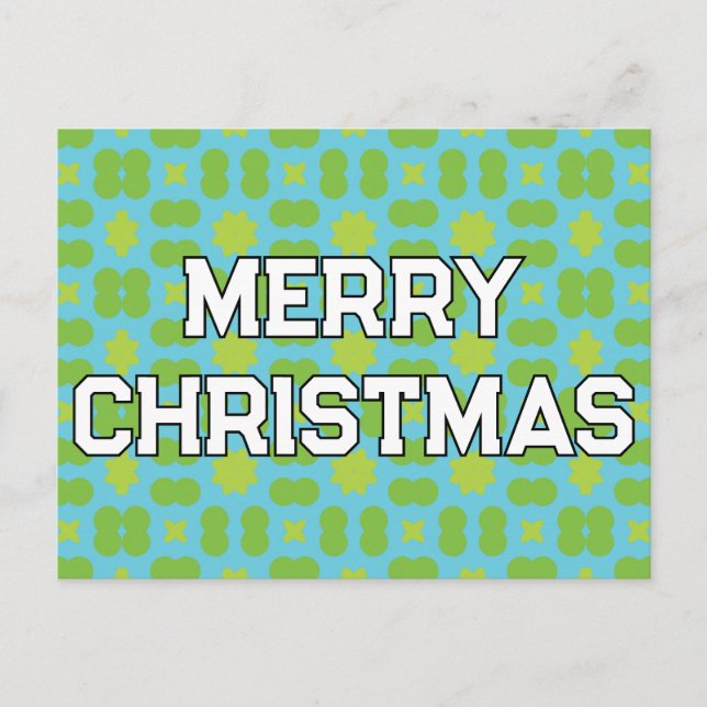 Geometrisches Weihnachtsmuster - Personalisiert Feiertagspostkarte (Vorderseite)