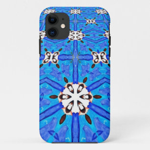 geometrisches Weiß auf blauem Gittertelefonkasten Case-Mate iPhone Hülle