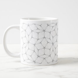 Geometrisches Weiß- und Silbermuster Jumbo-Tasse