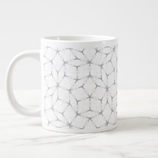 Geometrisches Weiß- und Silbermuster Jumbo-Tasse