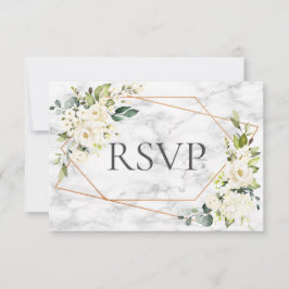 Geometrisches weißes Blumenmuster ohne Menü UAWG RSVP Karte