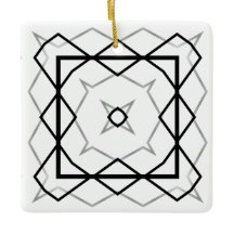 Geometrisches weißes Schwarz-Silber-Muster